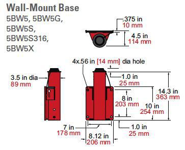 5pf5 wall mount dimensions
