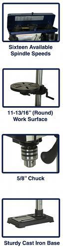 rikon 30-120 13 inch benchtop drill press features