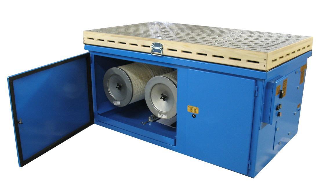 cartridge filter downdraft tables