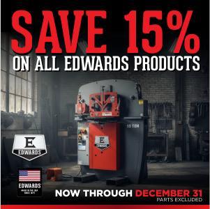 Edwards 15% off sale - eds dec 31 25
