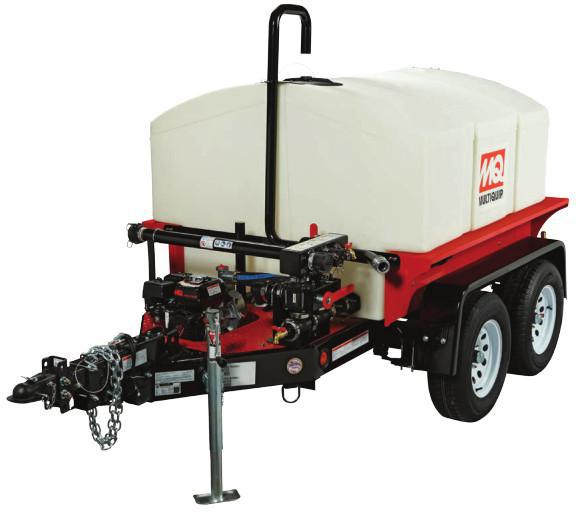 The WT5C (surge brakes) & WTE5C (electric brakes) are industrial 525 Gal. Mobile Water Trailers with trusted MQ 2â Centrifugal Pumps