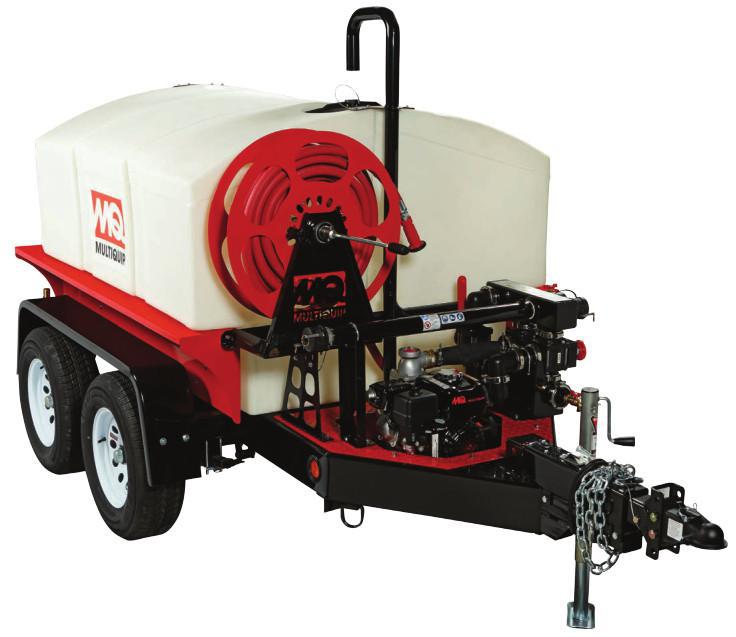 The WT5HP (surge brakes) & WTE5HP (electric brakes) are industrial 525 Gal. Mobile Water Trailers with powerful MQ 2â High Pressure Centrifugal Pumps