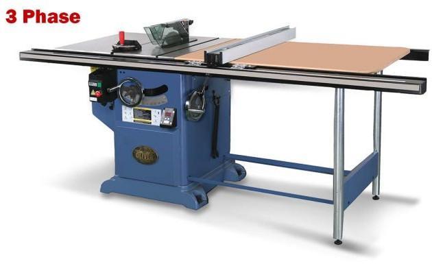 Oliver 10 inch Heavy Duty Table Saw 5HP 1Ph w/Side Table w/52 inch Rails