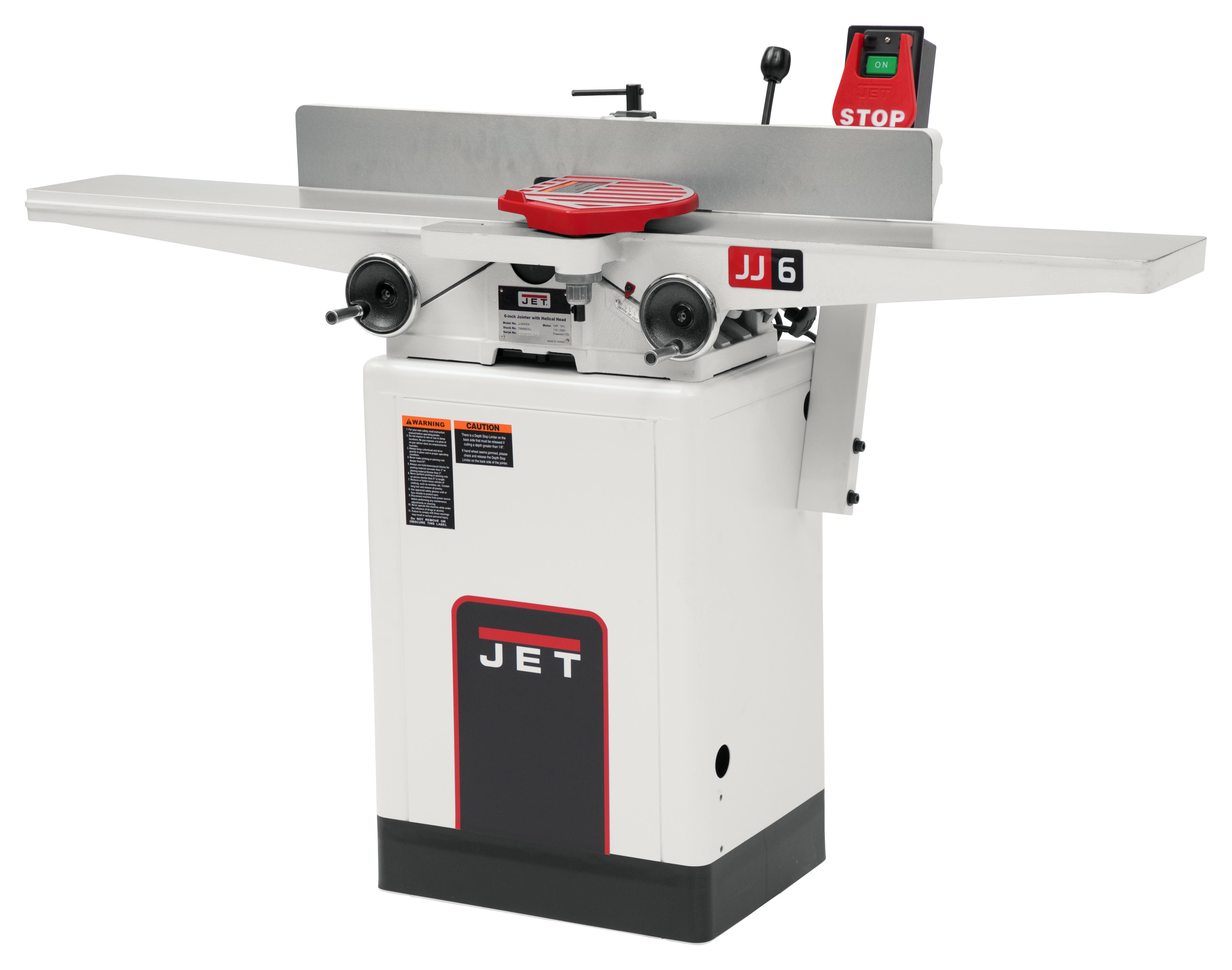 JJ-6HHDX, 6" Long Bed Wood Jointer with Helical Head Kit