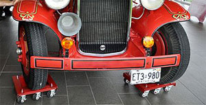 Super Duty Dolly shown under a 1930's Fire Truck