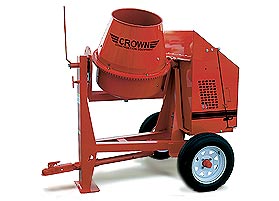 CROWN 1/2 BAG 3 CU FT STEEL DRUM CONCRETE MIXER