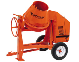 CROWN 1/2 - 1 BAG 6 CU FT STEEL DRUM CONCRETE MIXER