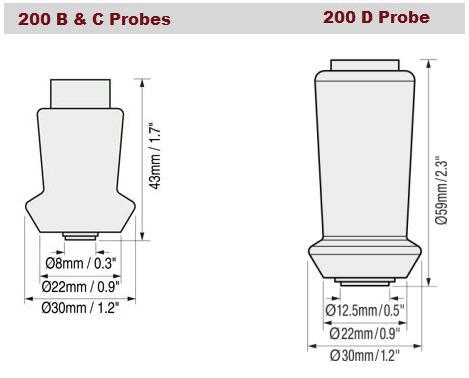 prb200 probe dimensions