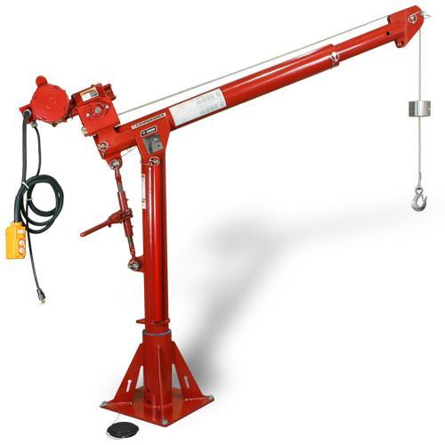 5PT20 SERIES - Portable Davit Crane up to 2000 lb capacity with M4312PB-K spur gear hand winch - powder coat crane ** Weight = 241 lbs