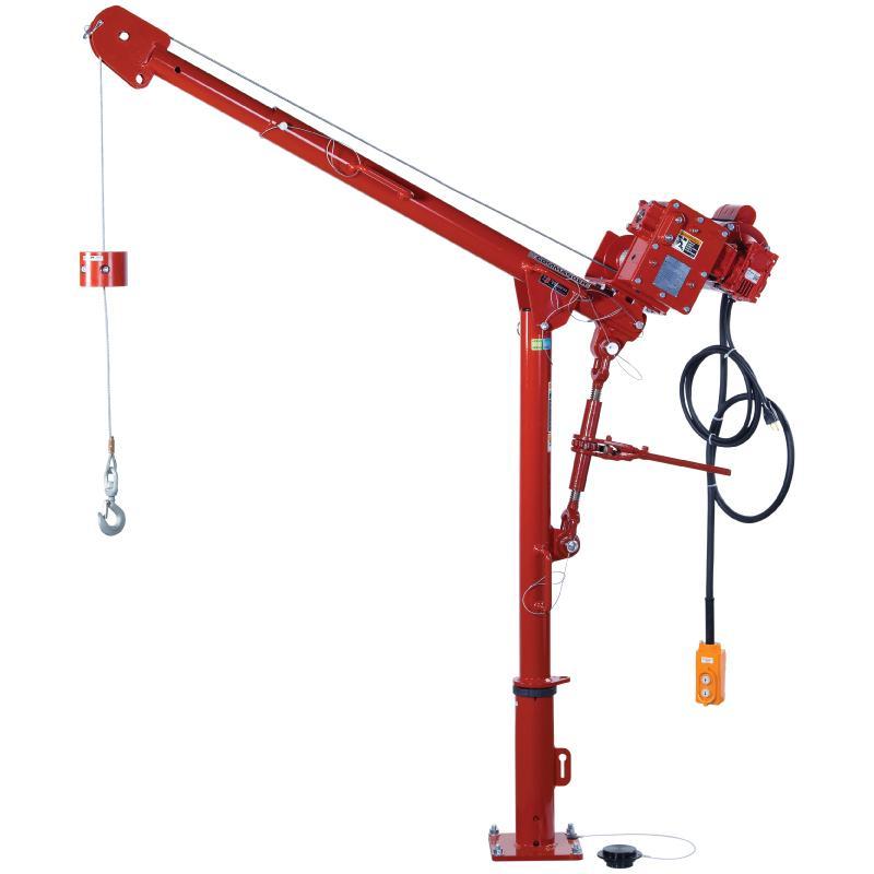 5PT5 SERIES - Portable Davit Crane up to 650 lb capacity with M4022PB-K spur gear hand winch - powder coat crane ** Weight = 102 lb