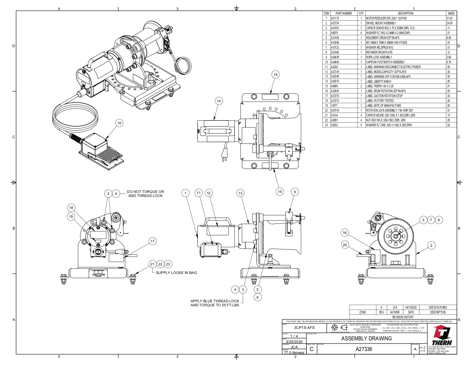 Series 3CP1 Series Capstan Winch