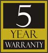 5 year warranty logo